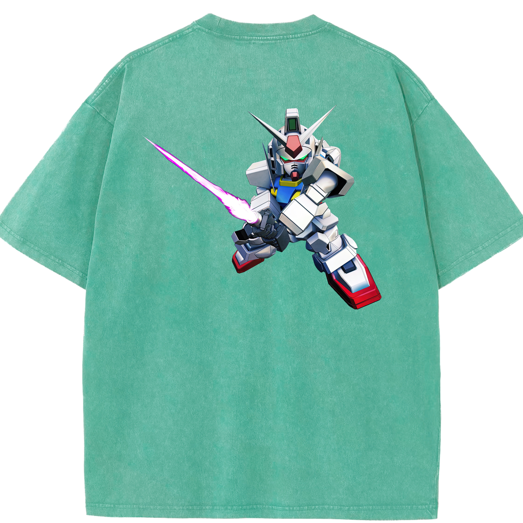 （画像用） 機動戦士ガンダム Mobile Suit Gundam 綿100% ヴィンテージ風 半袖Tシャツ（背面プリント）